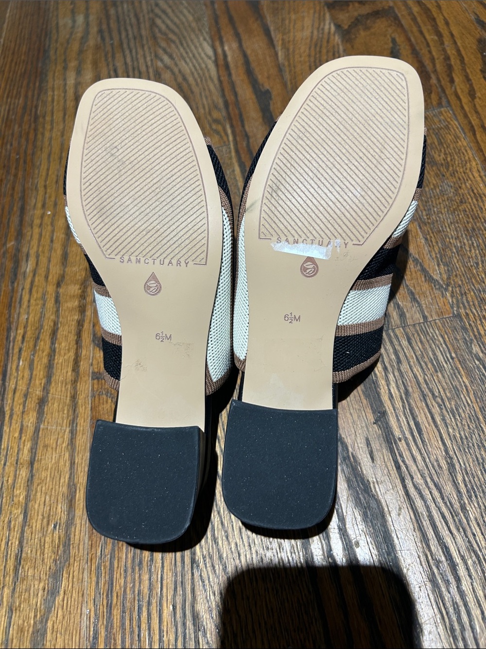 Sanctuary Black, White & Brown Knit Slide Mules - Picture 2 of 4